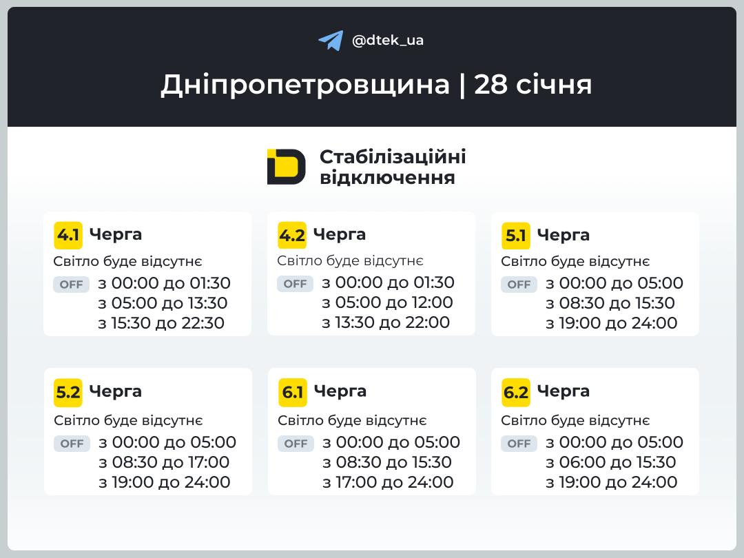 графік відключення