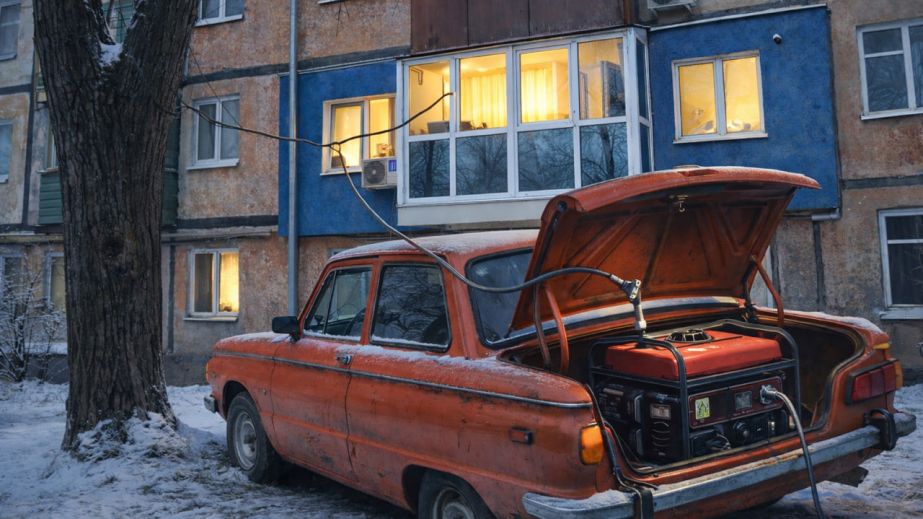 "Свет из багажника": в Кривом Роге жильцы многоэтажки подпитили квартиру от генератора в авто (ФОТО)