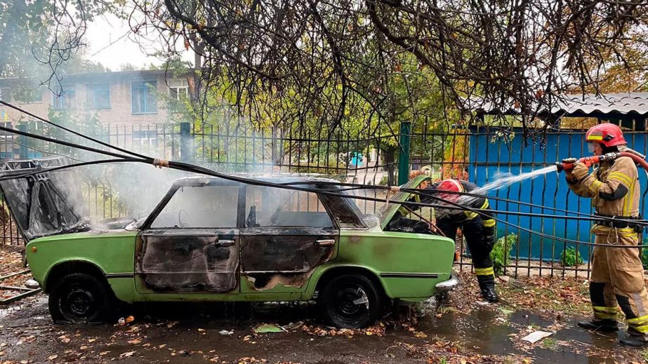 В Кривом Роге дотла выгорела припаркованная легковушка (ФОТО)