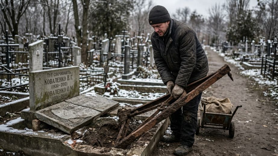 На Криворожье рецидивист разрушил надгробие на кладбище ради металлолома