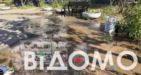 Двір перетворився на озеро: у Дніпрі на вулиці Новокримській четверту добу б’є вода з-під землі (ФОТО, ВІДЕО)