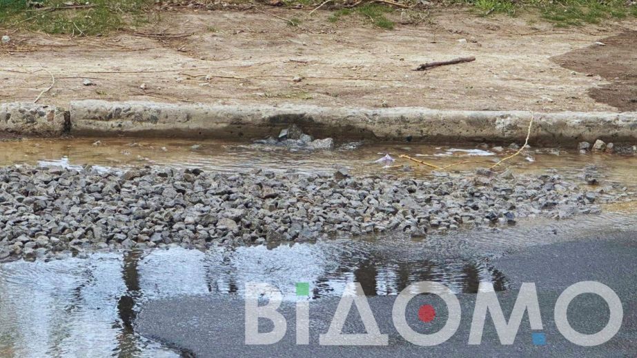 У Дніпрі порив мереж теплопостачання перетворив вулицю на водоспад (ВІДЕО)