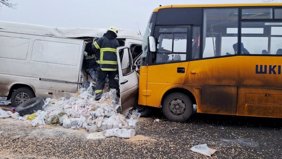 В автокатастрофе со школьным автобусом на Днепропетровщине погибли два человека (ФОТО, ВИДЕО)