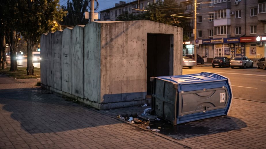 У Кривому Розі підлітки перекинули біотуалет біля модульного укриття (ВІДЕО)