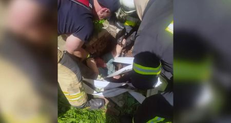 В Кривом Роге мужчина упал в яму с водой – его доставали спасатели
