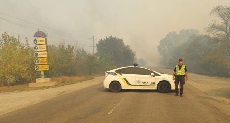 Через лісову пожежу на Дніпропетровщині перекрили дорогу поблизу села Єлизаветівка