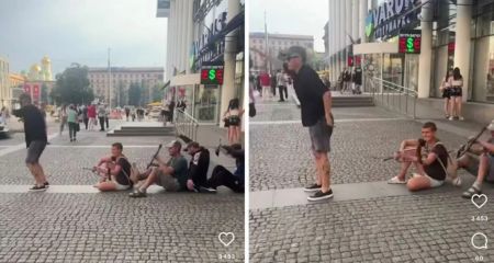 "Плили" на милицях біля супермаркету: у Дніпрі зняли абсурдний пранк (ВІДЕО)
