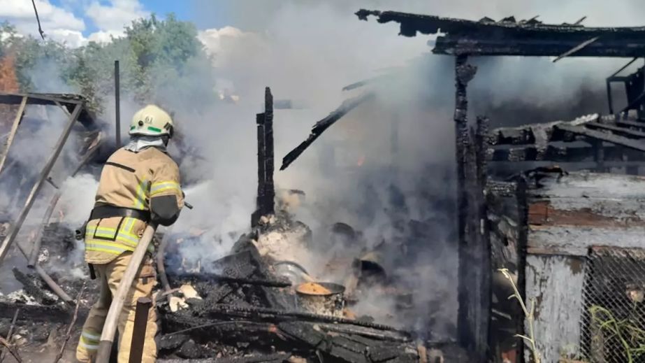 Масштабна пожежа на Криворіжжі: вогонь знищив 150 квадратних метрів господарчих споруд (ФОТО)