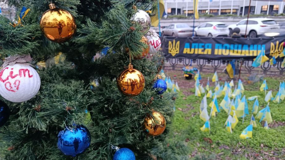 В память о тех, кто уже не вернется: в Днепре установили Елку Несокрушимости (ФОТО, ВИДЕО)