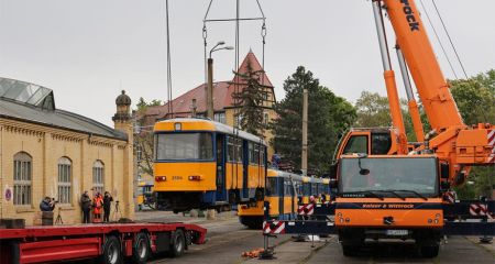 У німецькому Лейпцигу відвантажили чергову партію вживаних трамваїв для Дніпра