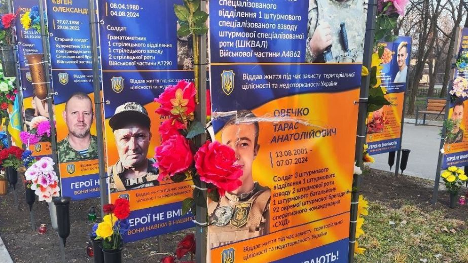У Кривому Розі вандали понівечили меморіальний банер на честь загиблих воїнів (ФОТО, ВІДЕО)