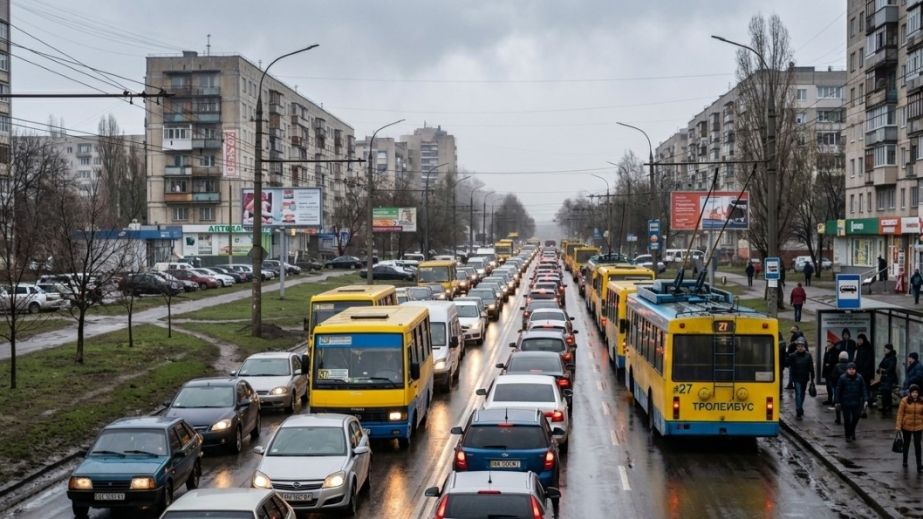У Дніпрі ускладнено рух від Червоного Каменя до Кайдацького мосту (ФОТО)