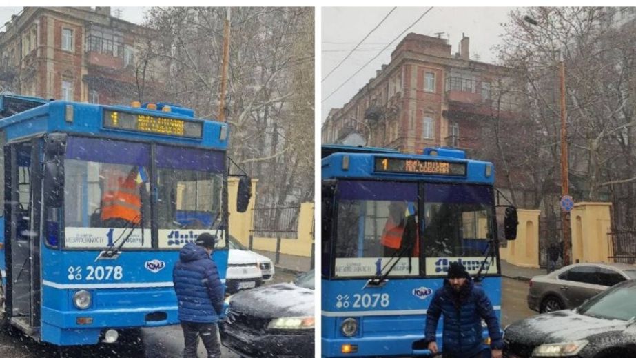В Днепре на перекрестке Фабра и Мечникова легковушка въехала в троллейбус (ФОТО, ВИДЕО)