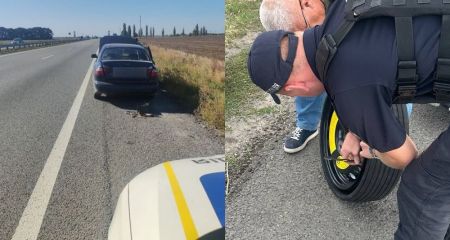 Застряли на дороге: на Днепропетровщине патрульные помогли семьям, которые эвакуировались из Донецкой области
