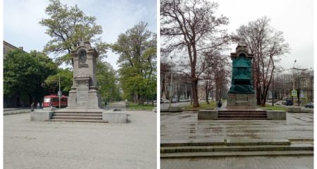 В Днепре неизвестные украли уникальный декоративный элемент из декоммунизированного памятника Пушкину (ФОТО)