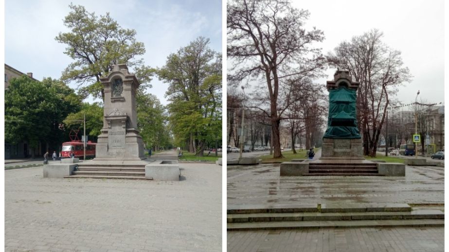 У Дніпрі невідомі вкрали унікальний декоративний елемент з декомунізованого пам'ятника Пушкіну (ФОТО)