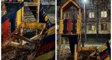 В Днепре на ж/м Красный Камень неизвестные растрощили детскую площадку (ФОТО)