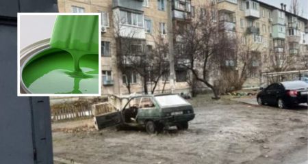 В Днепре неизвестные хулиганы взломали чужой автомобиль и покрасили его (ФОТО, ВИДЕО)