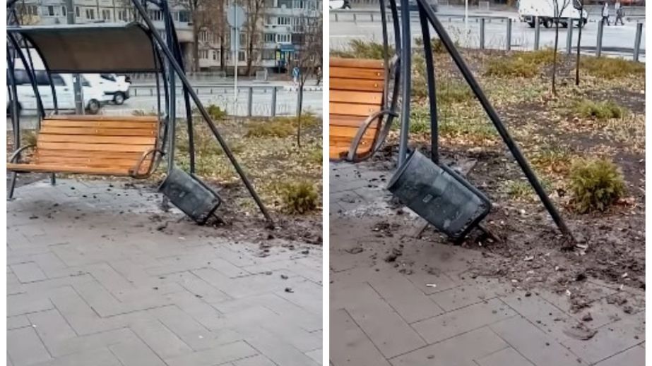 У Дніпрі на проспекті Героїв невідомі понівечили новий сквер (ВІДЕО)