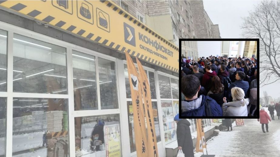 В Днепре очередь штурмует магазин одежды (ВИДЕО)