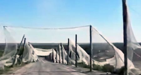 Як виглядає на Дніпропетровщині дорога з антидроновою сіткою біля Новопавлівки (ВІДЕО)
