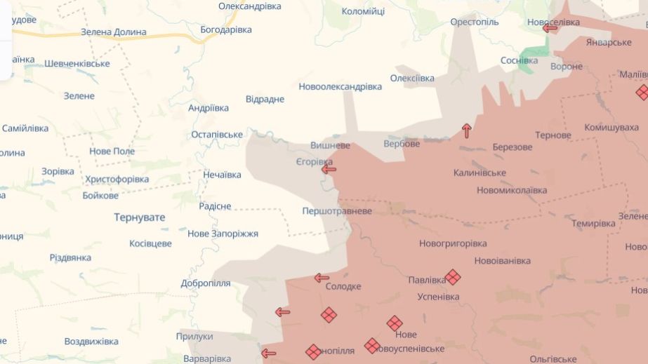 Линия боев сместилась: оккупанты пытаются продвинуться вглубь Днепропетровщины