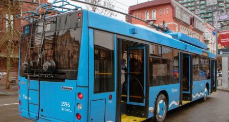 В Днепре бабушка остановила троллейбус на ходу (ВИДЕО)