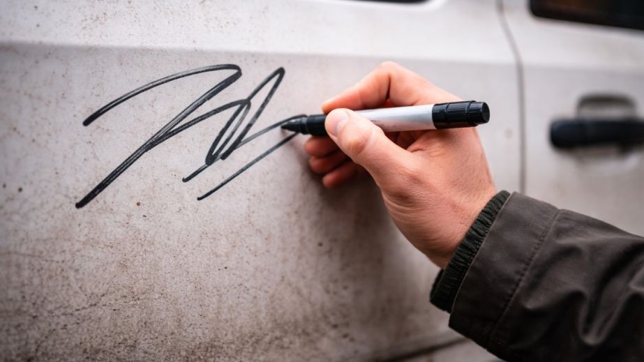 У Дніпрі на Соколі невідомі обписують автівки нецензурними словами (ФОТО)