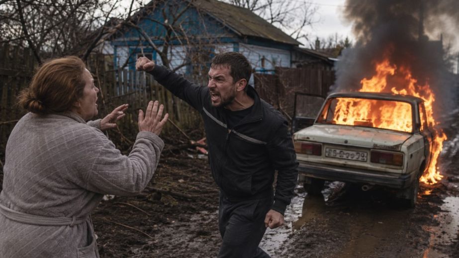 Семейный скандал на Криворожье: мужчина из-за ссоры с матерью застрял в грязи на огороде и сжег ее авто