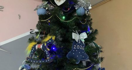 У Павлоградському ліцеї створили незвичну джинсову ялинку (ФОТО)