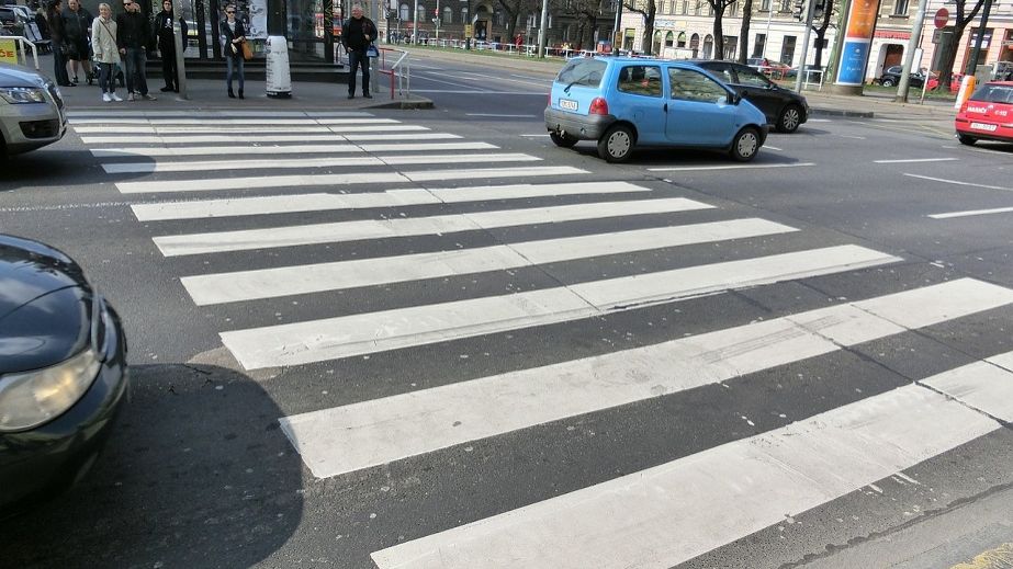 В Днепре мужчина под хмельком рисовал разметку "зебры" на дороге (ВИДЕО)