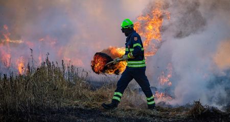 Неизвестные поджигатели подожгли сухую траву в жилом квартале Кривого Рога (ВИДЕО)