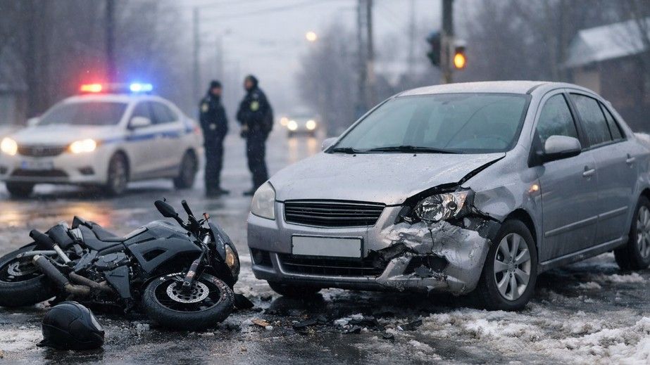 "Повело” на слизькому: мотоцикліст у Кривому Розі потрапив до лікарні після зіткнення з Fiat