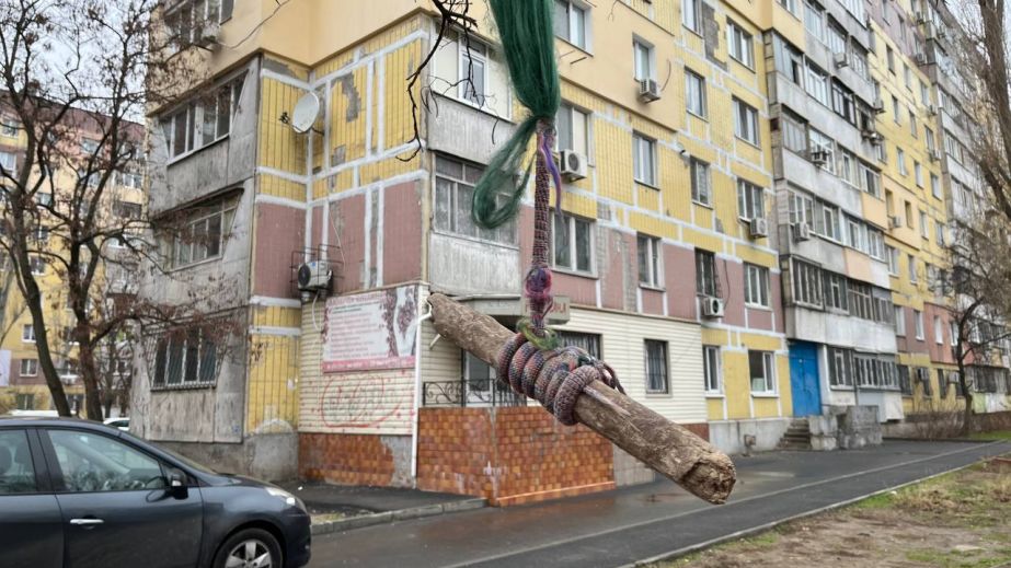 В Днепре на Левобережном-3 появилась тарзанка посреди двора (ФОТО, ВИДЕО)