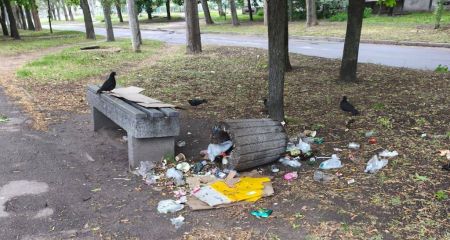 У Павлограді вандали перевернули ледь не всі смітники (ФОТО)