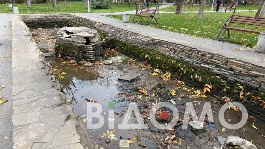 Фонтан у Павлограді пішов "на зимівлю”: замість води — бруд і сміття (ФОТО, ВІДЕО)