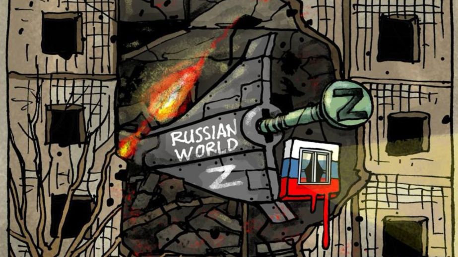 Украинский художник создал иллюстрацию трагедии после попадания русского дрона в дом в Днепре