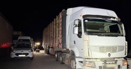 Перевищення маси на понад 28%: на Дніпропетровщині зупинили перевантажену фуру з деревиною