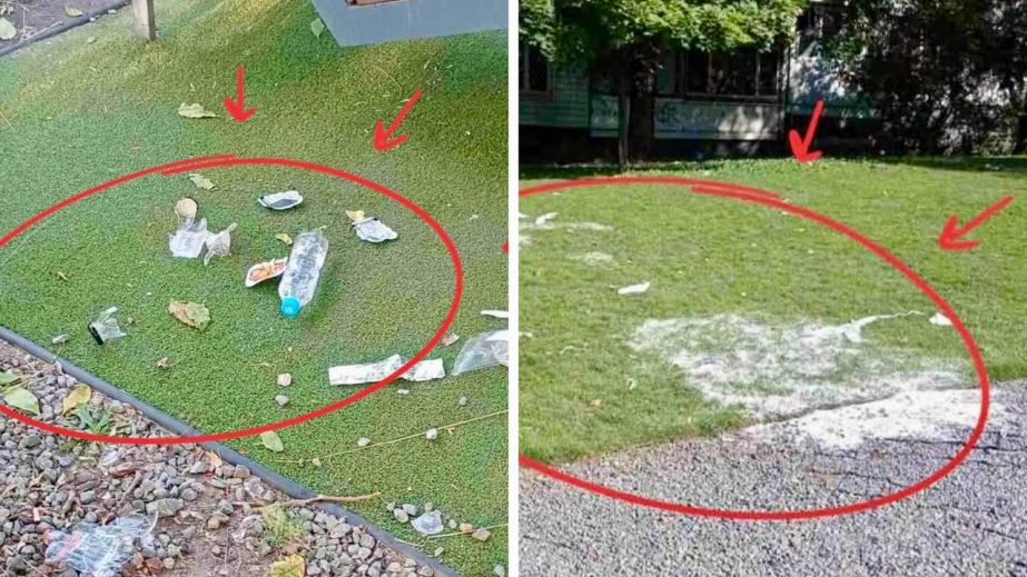 В Днепре на Донецком шоссе вандалы уничтожают благоустройство бывшего пустыря (ВИДЕО)