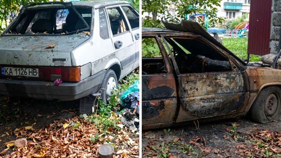 "Кладбище" заброшенных автомобилей: в Днепре во дворах годами гниют и ржавеют разбитые и сожженные машины