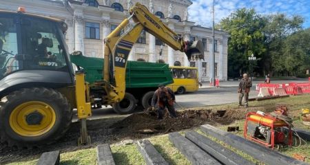 В Днепре ремонтируют 80 метров трамвайного пути на проспекте Яворницкого