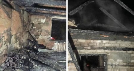 На Дніпропетровщині пожежа знищила двоповерховий будинок