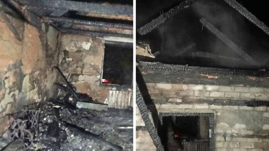 На Дніпропетровщині пожежа знищила двоповерховий будинок